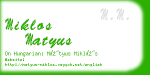 miklos matyus business card